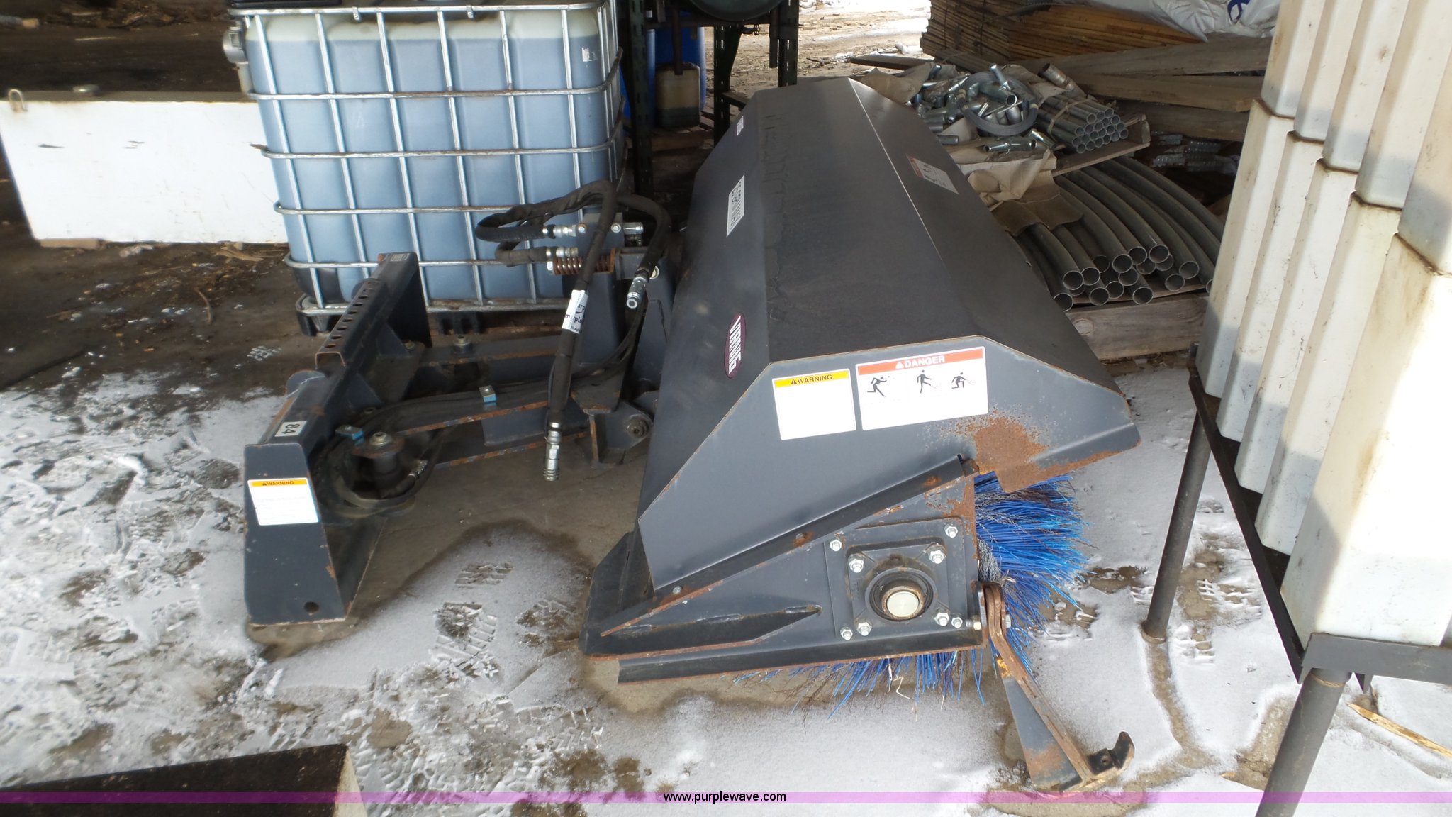 Virnig skid steer sweeper in Elgin, MN Item L3926 sold Purple Wave