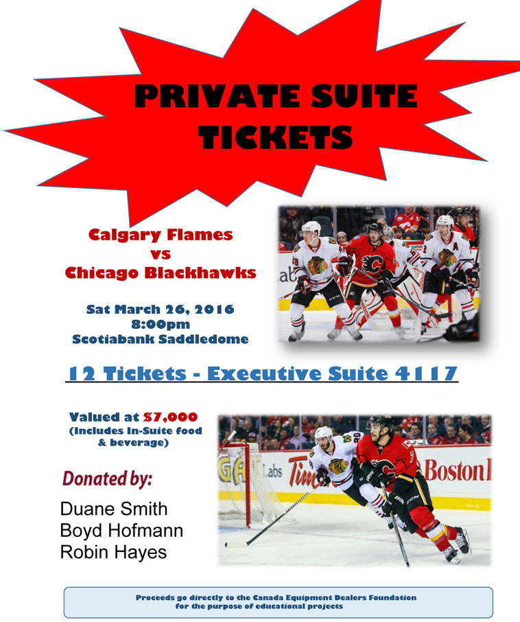 image for item F1044 Plains Midstream Canada Suite 4117 Calgary Flames vs Chicago Blackhawks Saturday March 26 2016