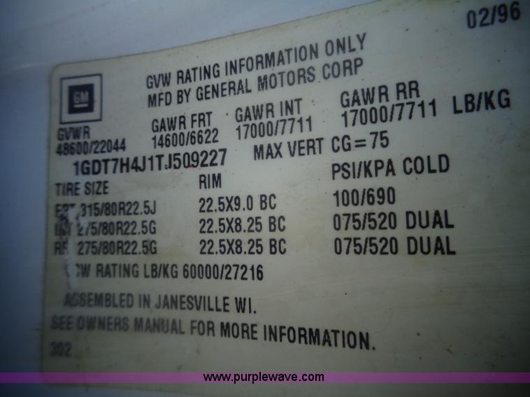 image for item AL9230 1996 GMC Top Kick dump truck