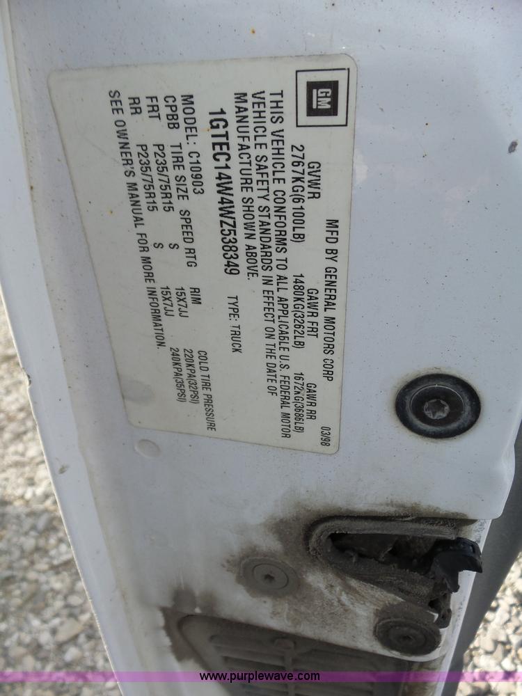 image for item BL9678 1998 GMC Sierra 1500 pickup truck