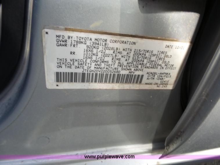 image for item BL9720 2002 Toyota RAV4 SUV