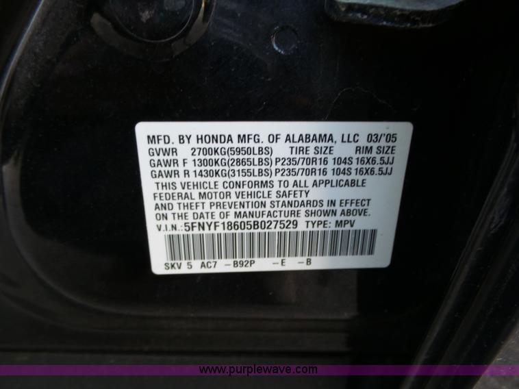 image for item BL9725 2005 Honda Pilot EX SUV