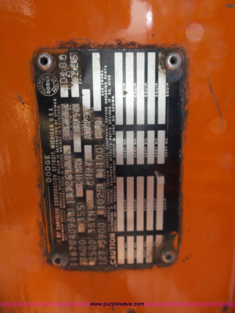 image for item BL9726 1968 Dodge D100 pickup truck