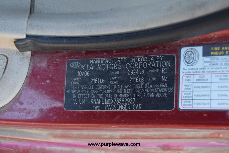 image for item K4451 2007 Kia Spectra