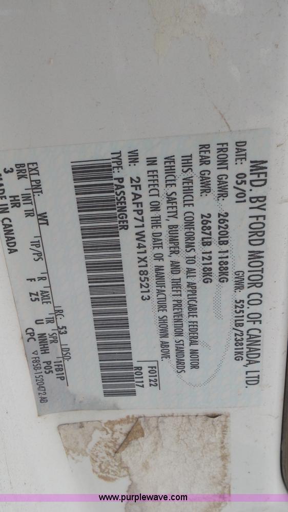 image for item K6956 2001 Ford Crown Victoria Police Interceptor