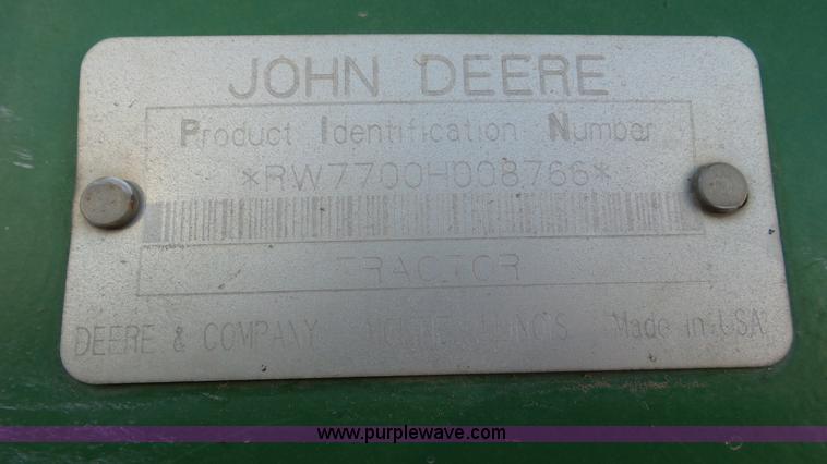 image for item K6970 1995 John Deere 7700 tractor