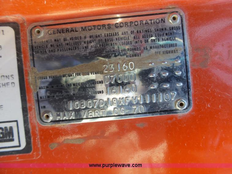 image for item L3647 1985 Chevrolet C70 dump truck