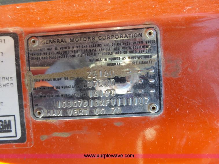 image for item L3647 1985 Chevrolet C70 dump truck