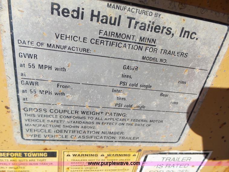 image for item L5533 1996 Redi Haul 2326 equipment trailer