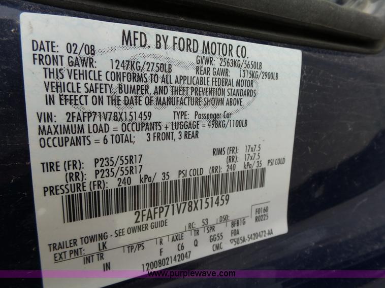 image for item L5549 2008 Ford Crown Victoria Police Interceptor