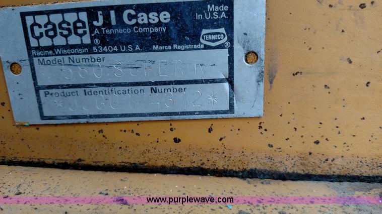 image for item L6120 1993 Case 580 Super K backhoe