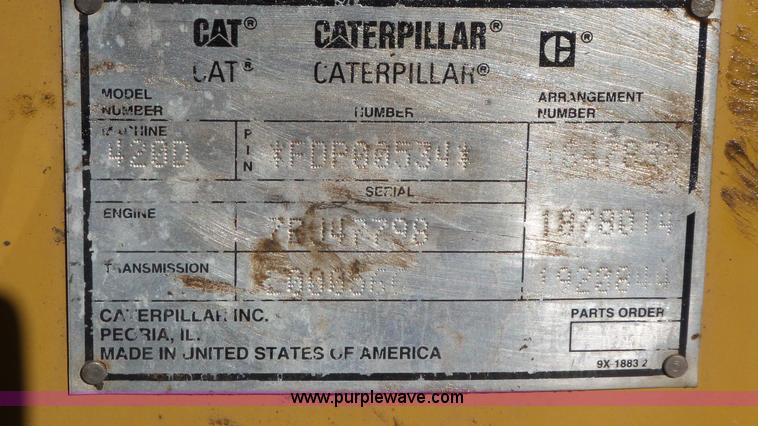 image for item J6772 2001 Caterpillar 420D backhoe