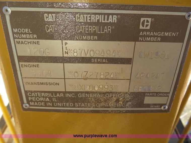 image for item J6774 1991 Caterpillar 120G motor grader