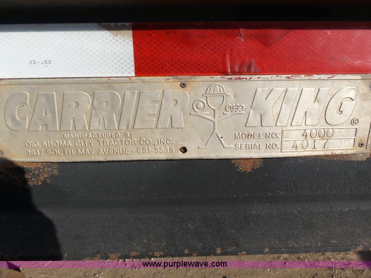 image for item J6787 1974 Carrier King 4000 equipment trailer
