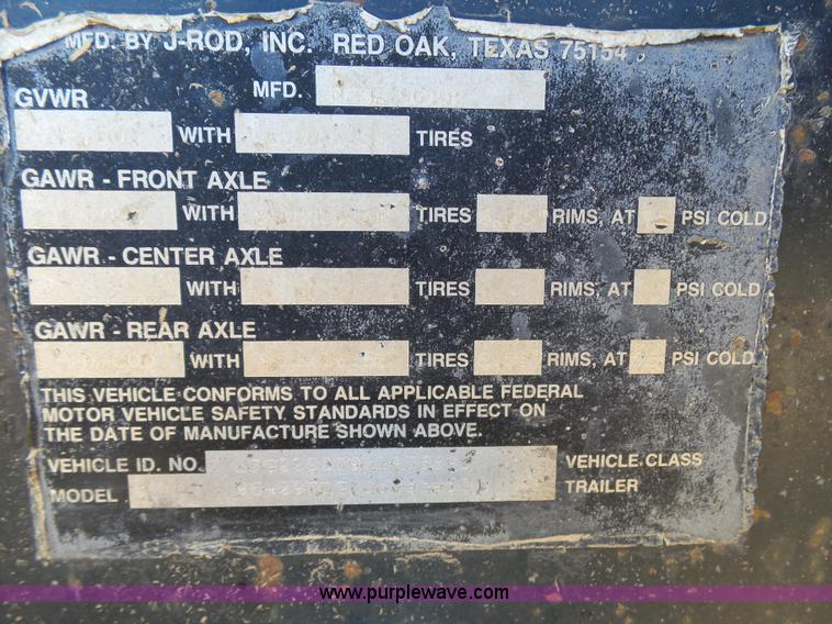 image for item J6788 1998 J Rod 96-29EDG equipment trailer