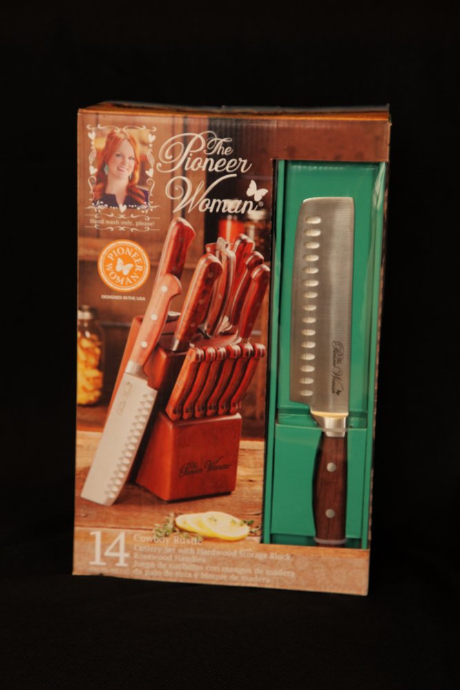 image for item BZ9020 The Pioneer Woman Cowboy 14-Piece Cutlery Set