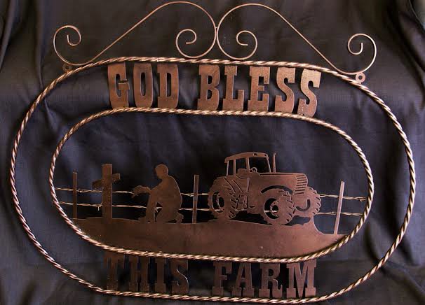 image for item BZ9025 God Bless This Farm Metal Art