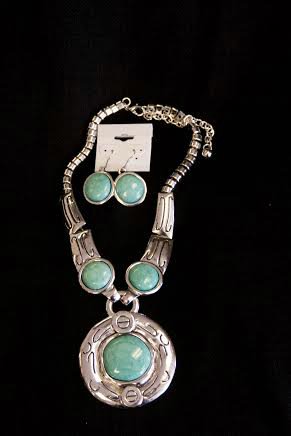 image for item BZ9026 Ladies Turquoise Earrings and Necklace