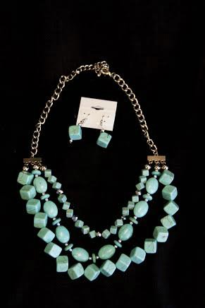 image for item BZ9027 Ladies Turquoise Earrings and Necklace
