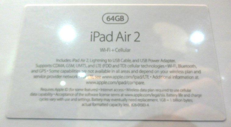 image for item BZ9053 iPad Air 2 Wi-Fi + Cellular 64GB - Gold