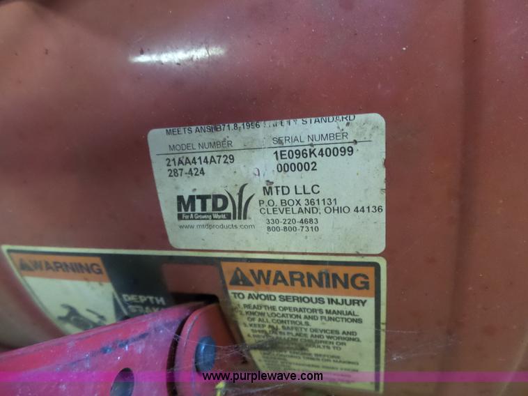 image for item BT9488 MTD Yard Machine rear tine tiller