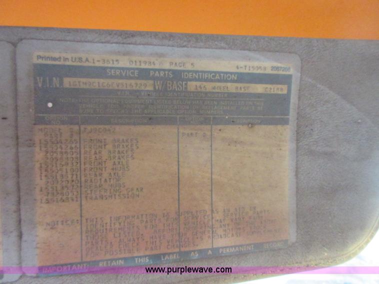 image for item I1791 1984 GMC Brigadier semi truck