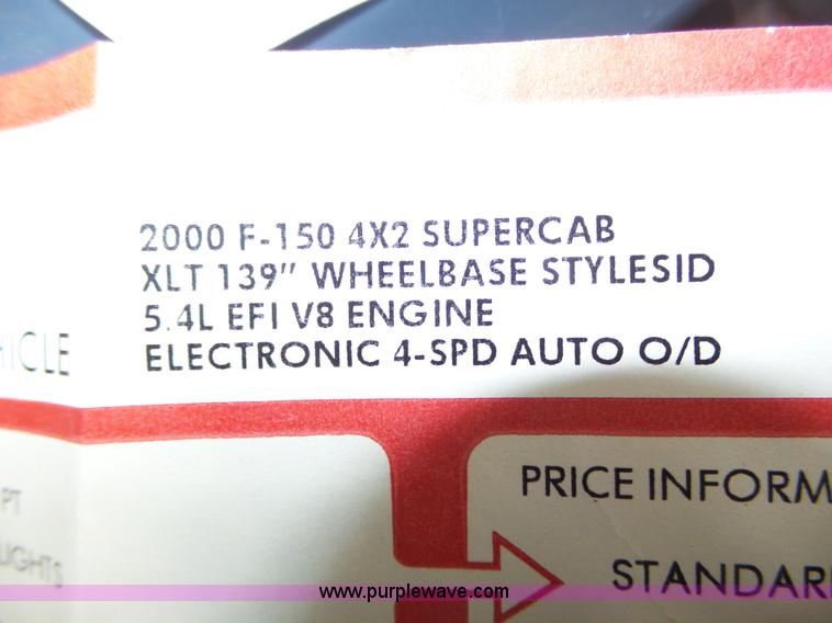 image for item J8818 2000 Ford F150 XLT SuperCab pickup truck