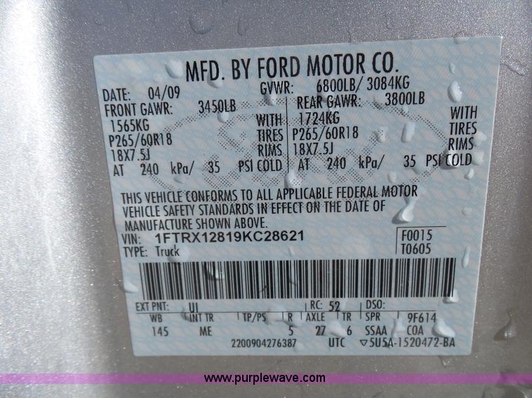 image for item L1516 2009 Ford F150 XLT SuperCab pickup truck