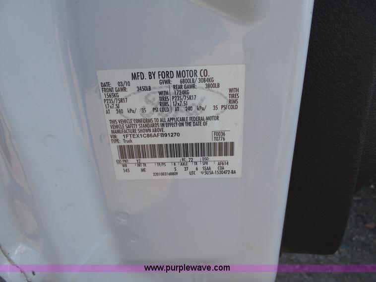 image for item J7595 2010 Ford F150 XLT SuperCab pickup truck