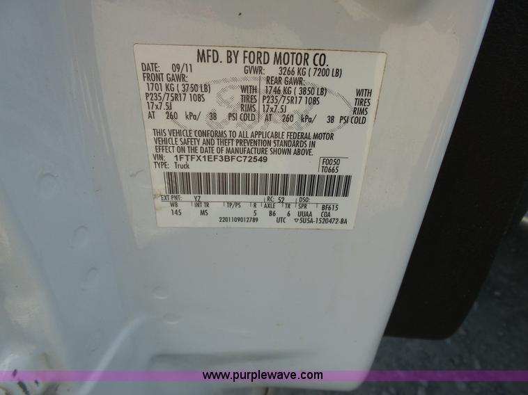 image for item J7602 2011 Ford F150 SuperCab pickup truck