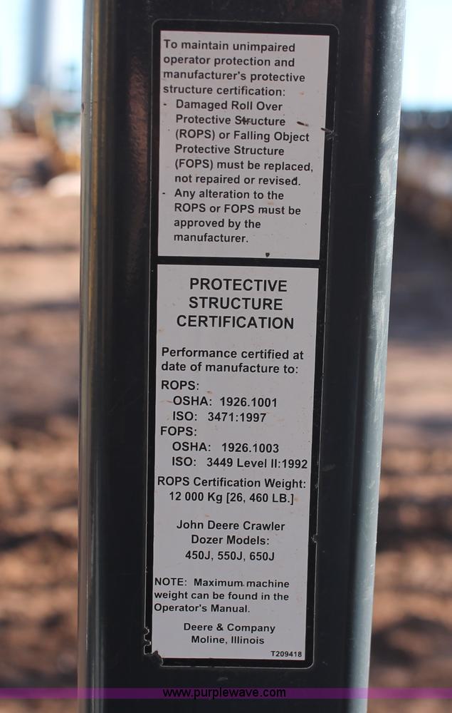 image for item L6789 2007 John Deere 650J LGP dozer