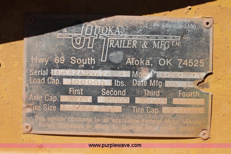 image for item L6803 1997 Atoka 24-DE50-3 drop deck trailer