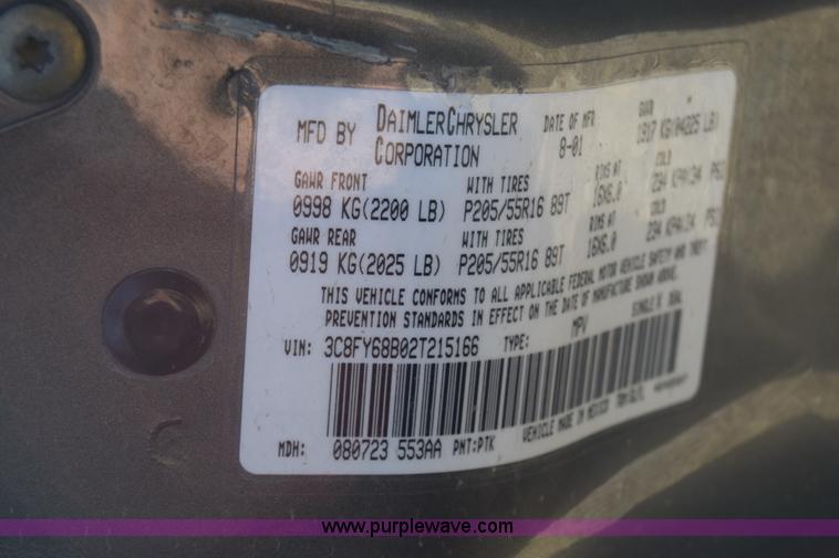 image for item K4390 2002 Chrysler PT Cruiser