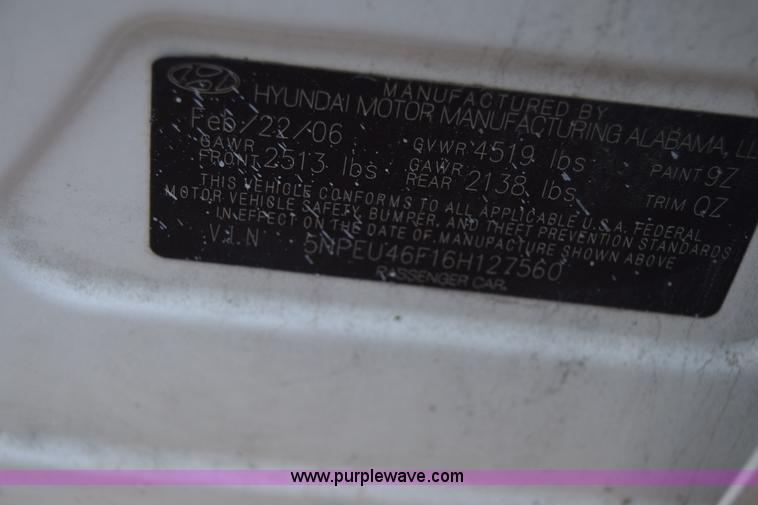 image for item K8722 2006 Hyundai Sonata