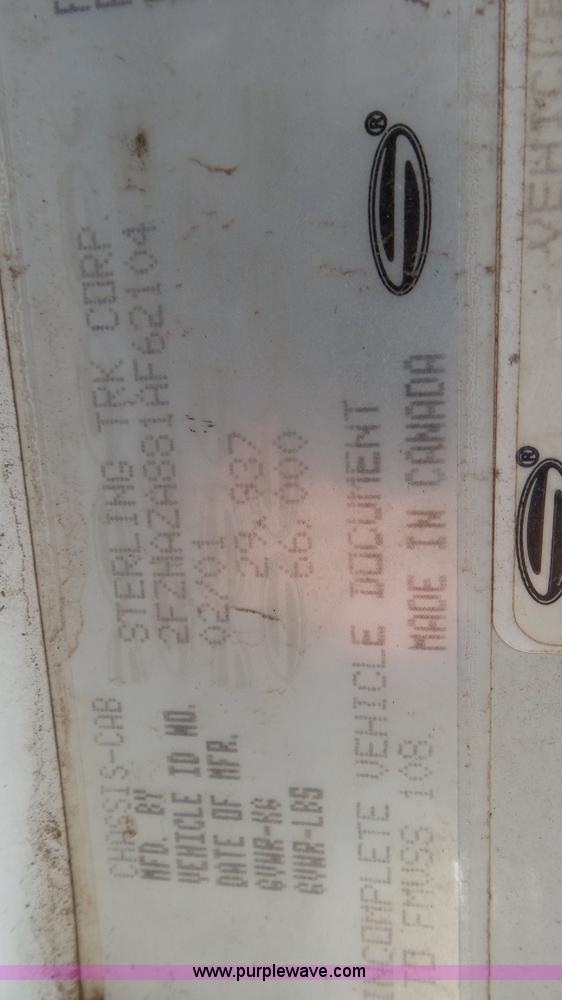 image for item K4510 2001 Sterling L9500 hook lift truck