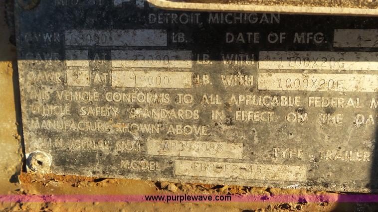 image for item K4519 1973 Fruehauf FB8-F2-45 dry van trailer