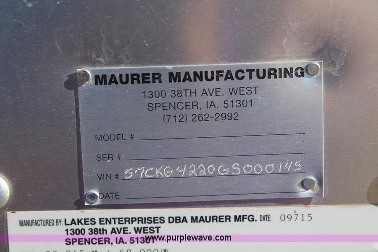 image for item BJ9345 2016 Maurer double hopper bottom trailer