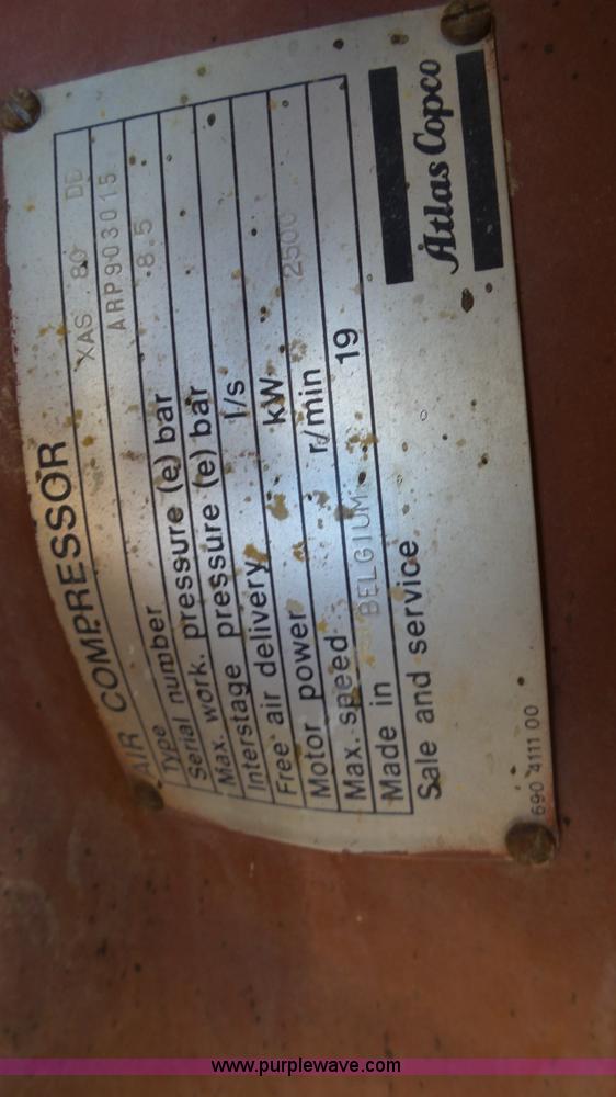 image for item BZ9046 1981 Atlas Copco XAS80 air compressor