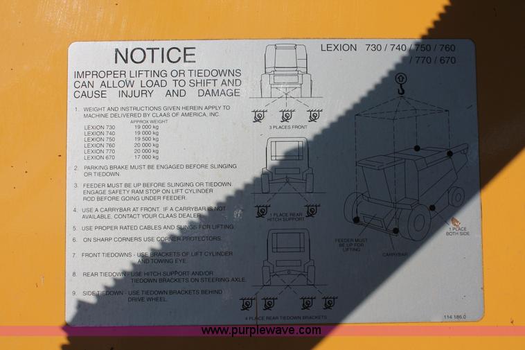 image for item L6817 2013 Lexion Claas 750 combine