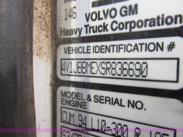 image for item L7104 1995 Volvo WG seed tender truck