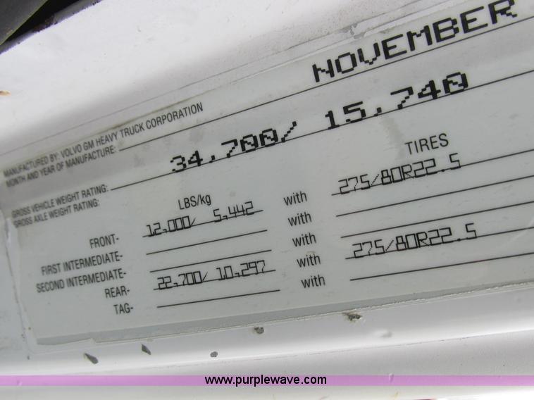 image for item L7104 1995 Volvo WG seed tender truck