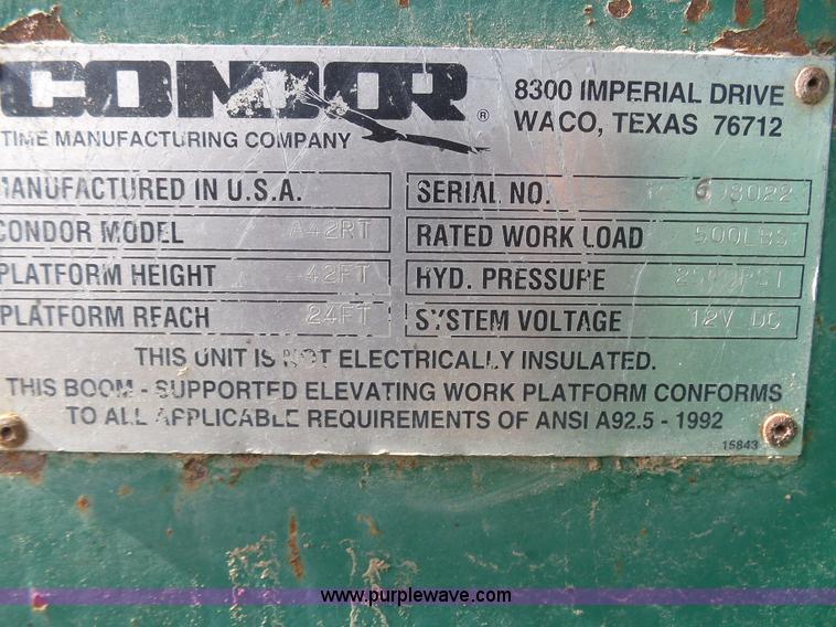 image for item J6241 Condor A42RT boom lift