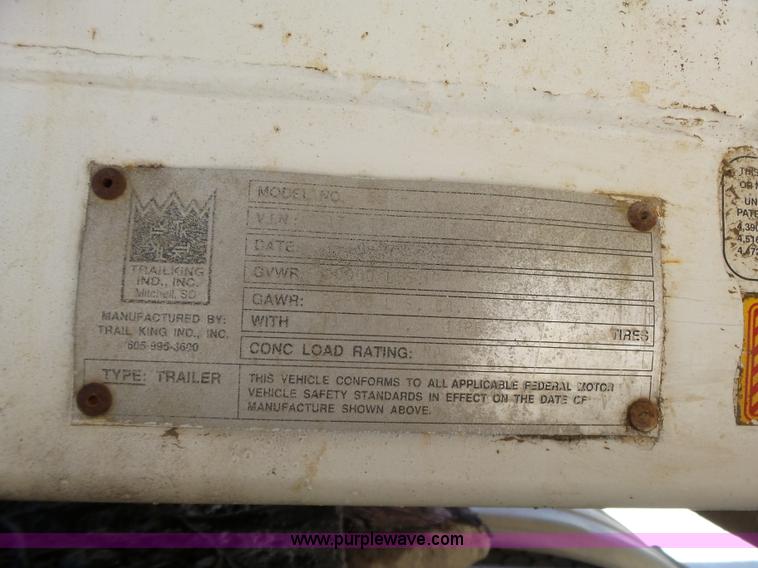 image for item J7683 1998 Trail King end dump trailer