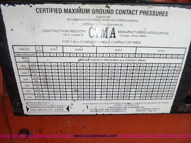 image for item J8826 1997 Bomag BW11RH pneumatic roller