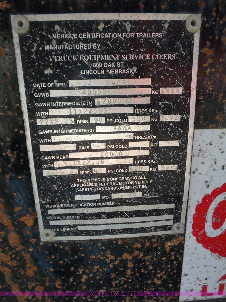 image for item J8873 2007 Cornhusker 800R-9606-713 end dump trailer