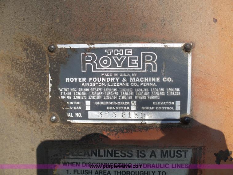 image for item K4254 Royer 365 dirt pulverizer