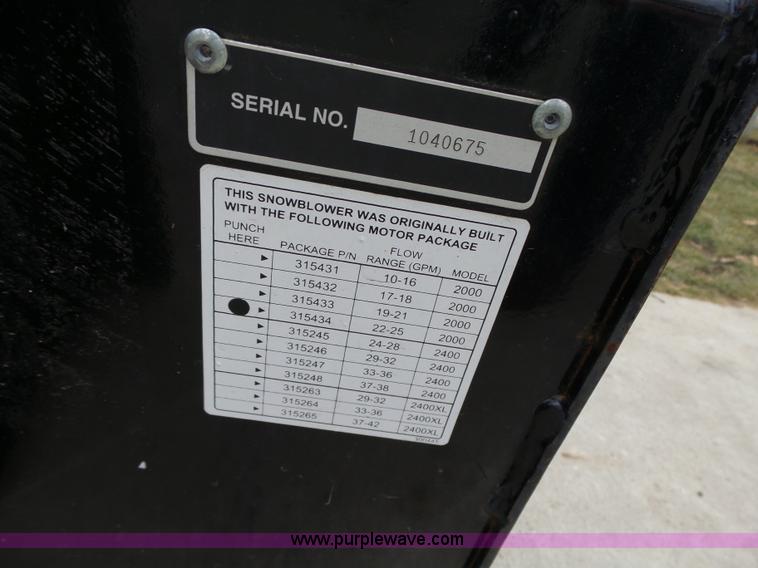 image for item L5576 Erskine skid steer snow blower