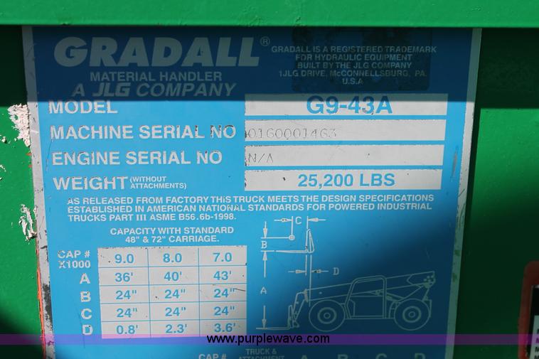 image for item L6826 2004 JLG G9-43A telehandler