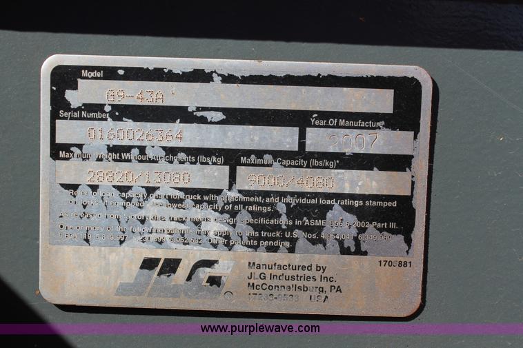 image for item L6827 2007 JLG G9-43A telehandler