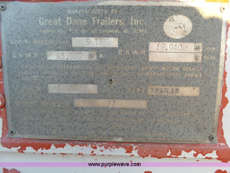 image for item J6808 1973 Great Dane 73127 enclosed cargo trailer